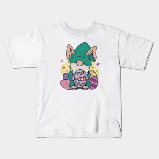 Easter Bunny Spring Gnome Easter Egg Hunting And Basket Gift Kids T-Shirt